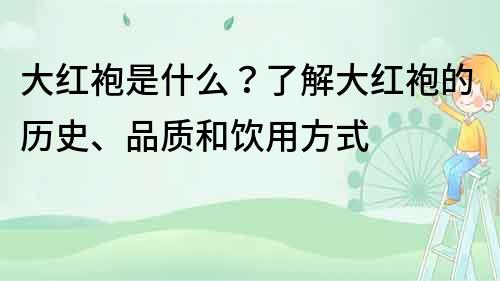 大紅袍是什么？了解大紅袍的歷史、品質和飲用方式