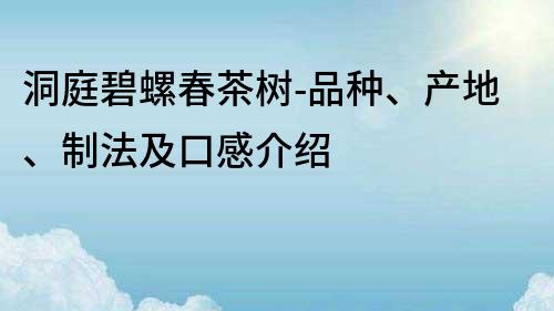 洞庭碧螺春茶樹-品種、產地、制法及口感介紹