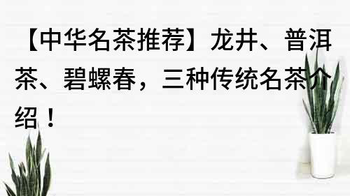 【中華名茶推薦】龍井、普洱茶、碧螺春，三種傳統名茶介紹！