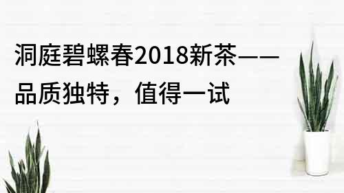 洞庭碧螺春2018新茶——品質(zhì)獨(dú)特，值得一試