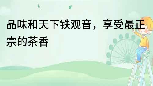 品味和天下鐵觀音，享受最正宗的茶香