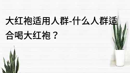 大紅袍適用人群-什么人群適合喝大紅袍？