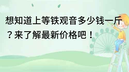 想知道上等鐵觀音多少錢一斤？來了解最新價格吧！