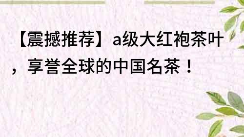 【震撼推薦】a級(jí)大紅袍茶葉，享譽(yù)全球的中國名茶！