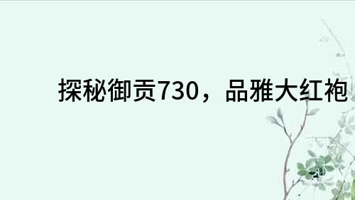 探秘御貢730，品雅大紅袍