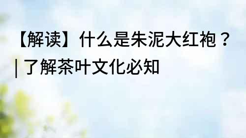 【解讀】什么是朱泥大紅袍？ | 了解茶葉文化必知