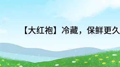 【大紅袍】冷藏，保鮮更久！
