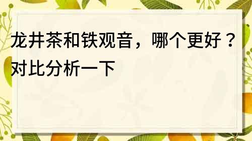 龍井茶和鐵觀音，哪個更好？對比分析一下