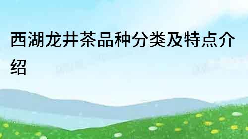 西湖龍井茶品種分類及特點介紹