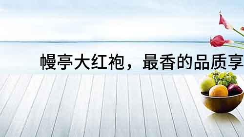 幔亭大紅袍，最香的品質(zhì)享受