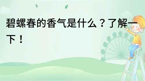 碧螺春的香氣是什么？了解一下！