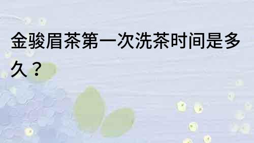 金駿眉茶第一次洗茶時間是多久？