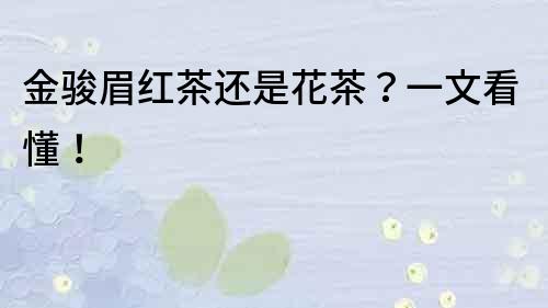 金駿眉紅茶還是花茶？一文看懂！