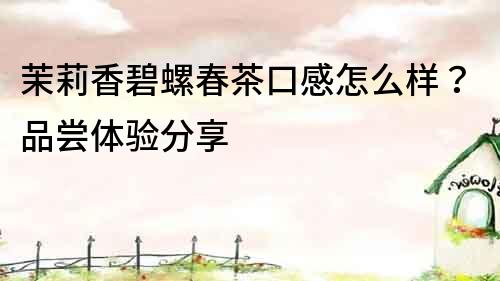 茉莉香碧螺春茶口感怎么樣？品嘗體驗分享