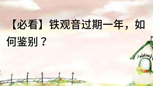 【必看】鐵觀音過期一年，如何鑒別？