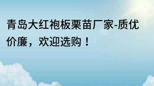 青島大紅袍板栗苗廠家-質(zhì)優(yōu)價廉，歡迎選購！