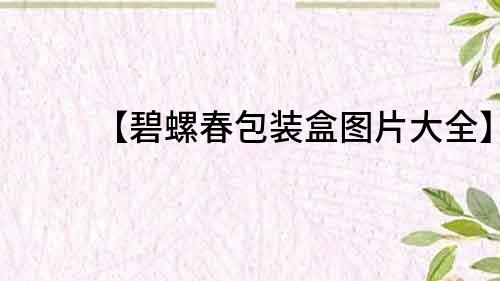 【碧螺春包裝盒圖片大全】