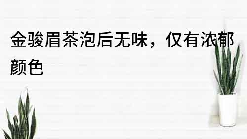 金駿眉茶泡后無味，僅有濃郁顏色