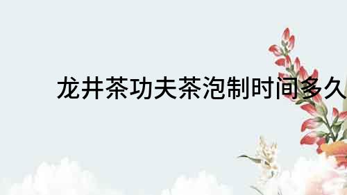 龍井茶功夫茶泡制時間多久？