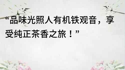 “品味光照人有機(jī)鐵觀音，享受純正茶香之旅！”