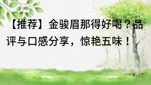 【推薦】金駿眉那得好喝？品評與口感分享，驚艷五味！