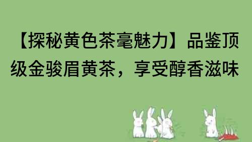 【探秘黃色茶毫魅力】品鑒頂級金駿眉黃茶，享受醇香滋味