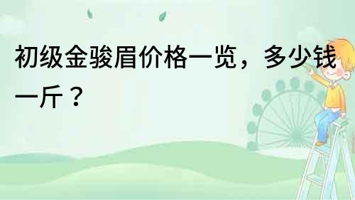 初級金駿眉價格一覽，多少錢一斤？