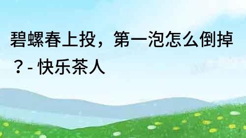 碧螺春上投，第一泡怎么倒掉？- 快樂茶人