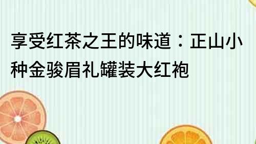 享受紅茶之王的味道：正山小種金駿眉禮罐裝大紅袍