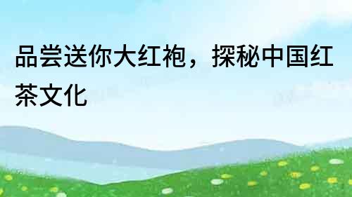 品嘗送你大紅袍，探秘中國紅茶文化