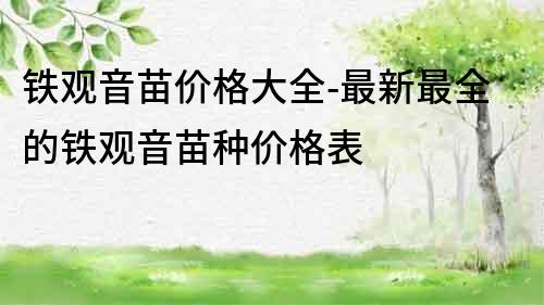 鐵觀音苗價格大全-最新最全的鐵觀音苗種價格表