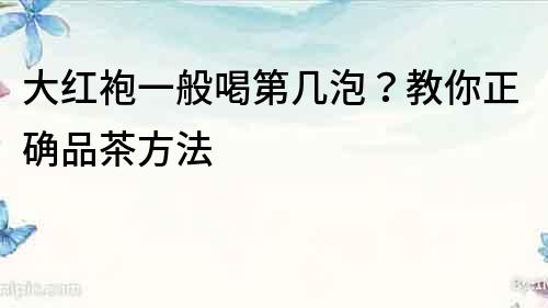 大紅袍一般喝第幾泡？教你正確品茶方法