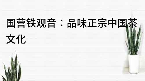國營鐵觀音：品味正宗中國茶文化