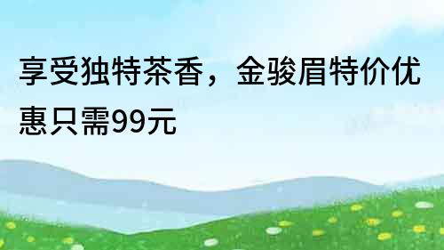 享受獨特茶香,金駿眉特價優惠只需99元