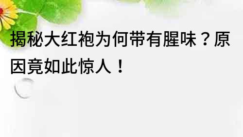 揭秘大紅袍為何帶有腥味？原因竟如此驚人！