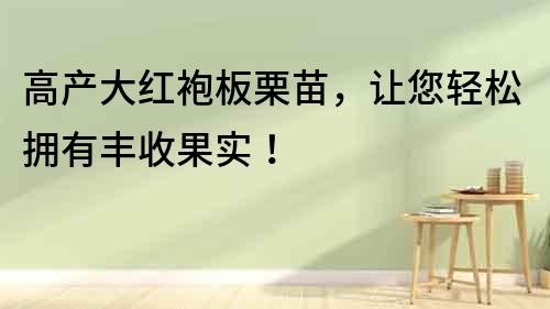高產大紅袍板栗苗，讓您輕松擁有豐收果實！