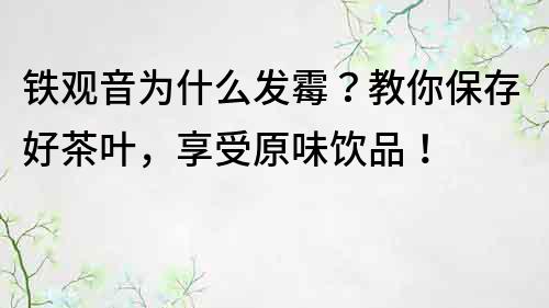 鐵觀音為什么發霉？教你保存好茶葉，享受原味飲品！