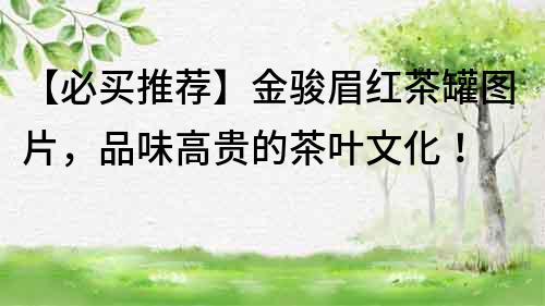 【必買推薦】金駿眉紅茶罐圖片，品味高貴的茶葉文化！
