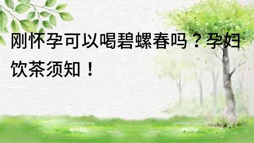剛懷孕可以喝碧螺春嗎？孕婦飲茶須知！