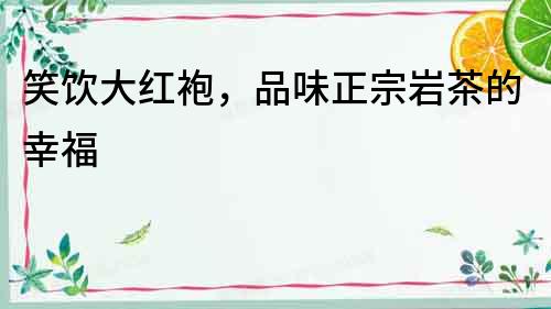 笑飲大紅袍，品味正宗巖茶的幸福