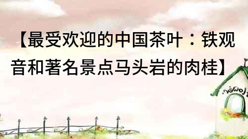 【最受歡迎的中國茶葉：鐵觀音和著名景點馬頭巖的肉桂】