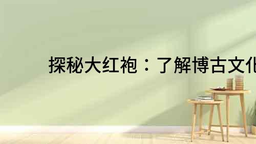 探秘大紅袍：了解博古文化