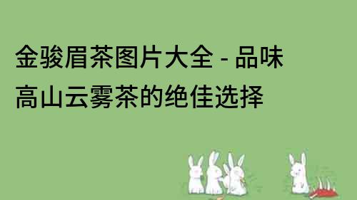 金駿眉茶圖片大全 - 品味高山云霧茶的絕佳選擇