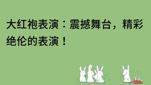 大紅袍表演：震撼舞臺，精彩絕倫的表演！