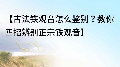 【古法鐵觀音怎么鑒別？教你四招辨別正宗鐵觀音】
