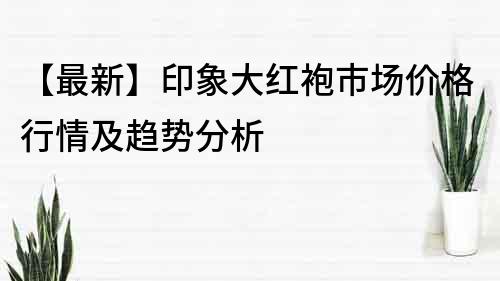 【最新】印象大紅袍市場價格行情及趨勢分析