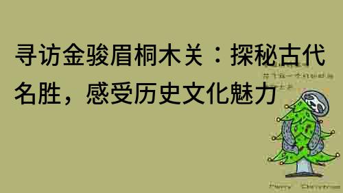 尋訪金駿眉桐木關：探秘古代名勝，感受歷史文化魅力