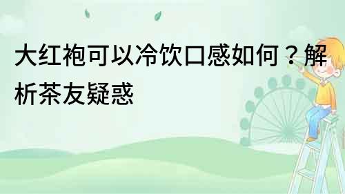 大紅袍可以冷飲口感如何？解析茶友疑惑