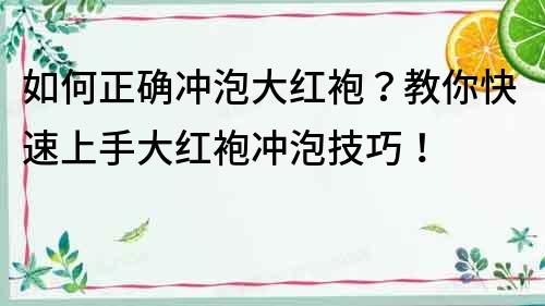 如何正確沖泡大紅袍？教你快速上手大紅袍沖泡技巧！