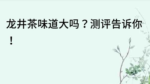 龍井茶味道大嗎？測評告訴你！